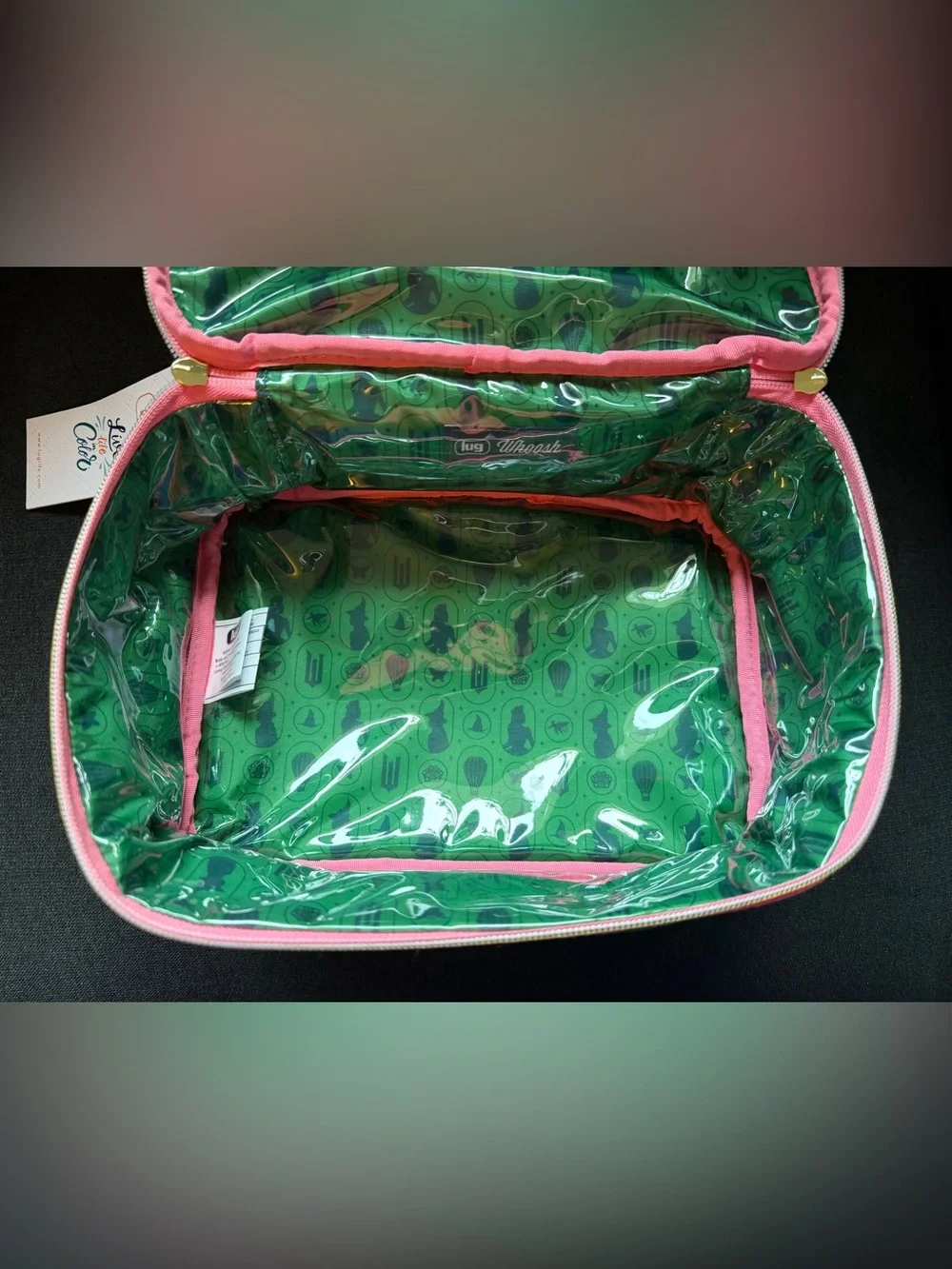 Lug x Wicked Whoosh Clearview Cosmetic Bag Case (Pink Green Glinda Elphaba Oz)